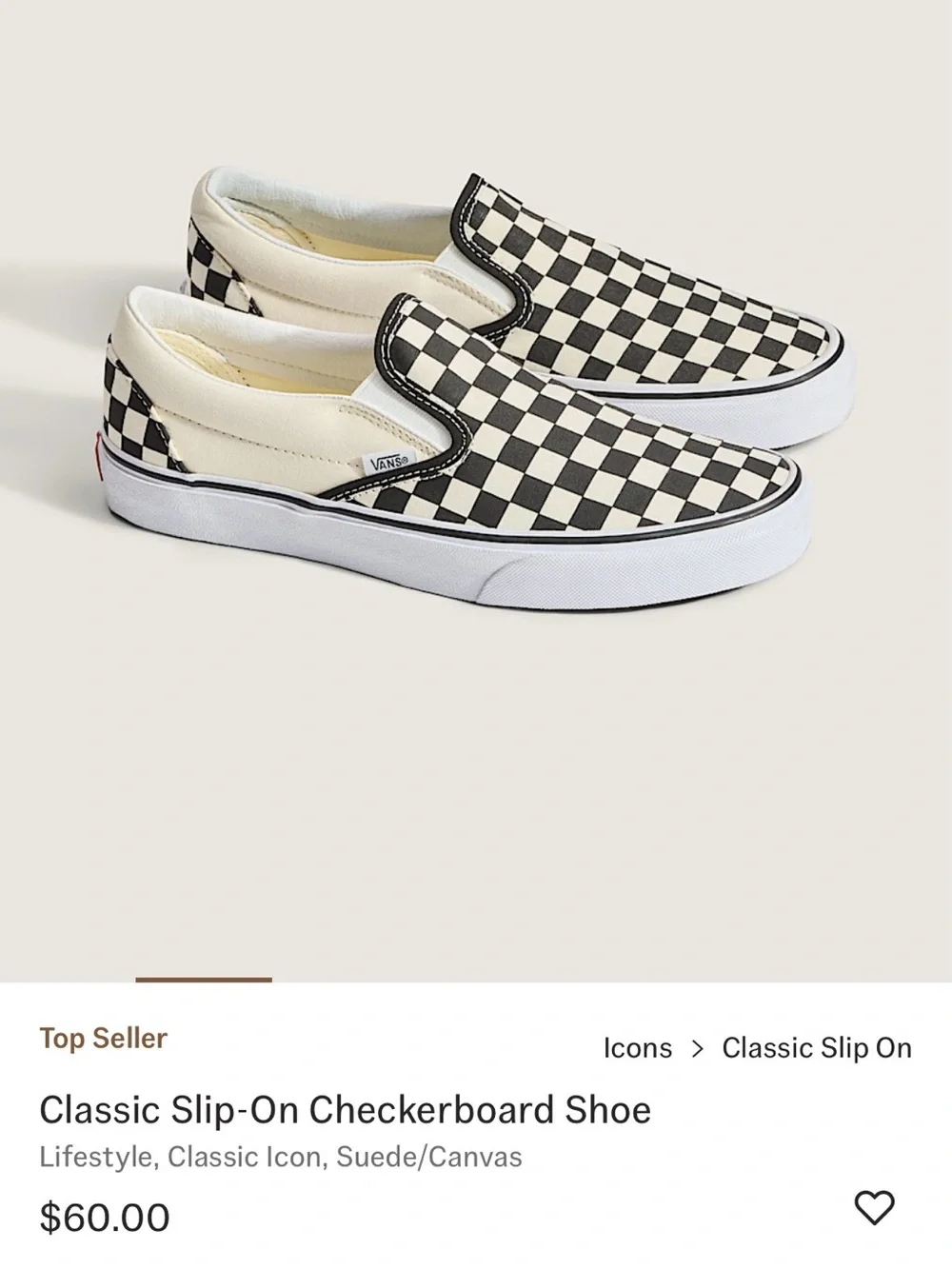 Vans Checkerboard Slip-On Shoes - Black & White